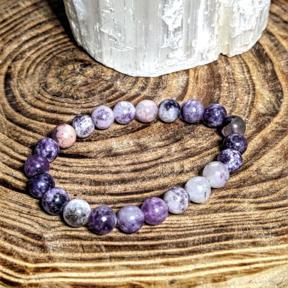 Handmade Lepidolite Stone Unisex Bracelet